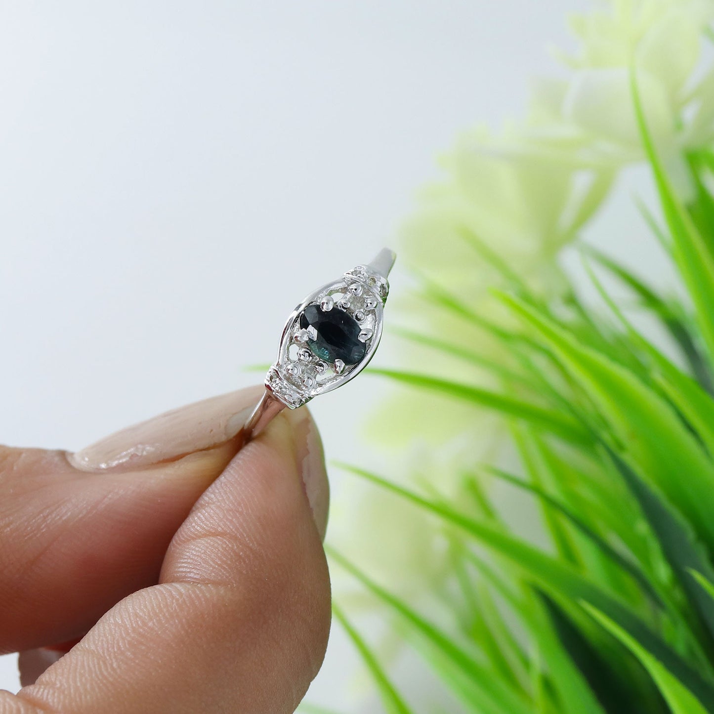 Blue Sapphire Ring Silver