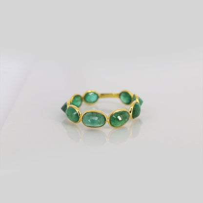Emerald Eternity Band Ring 18K Gold