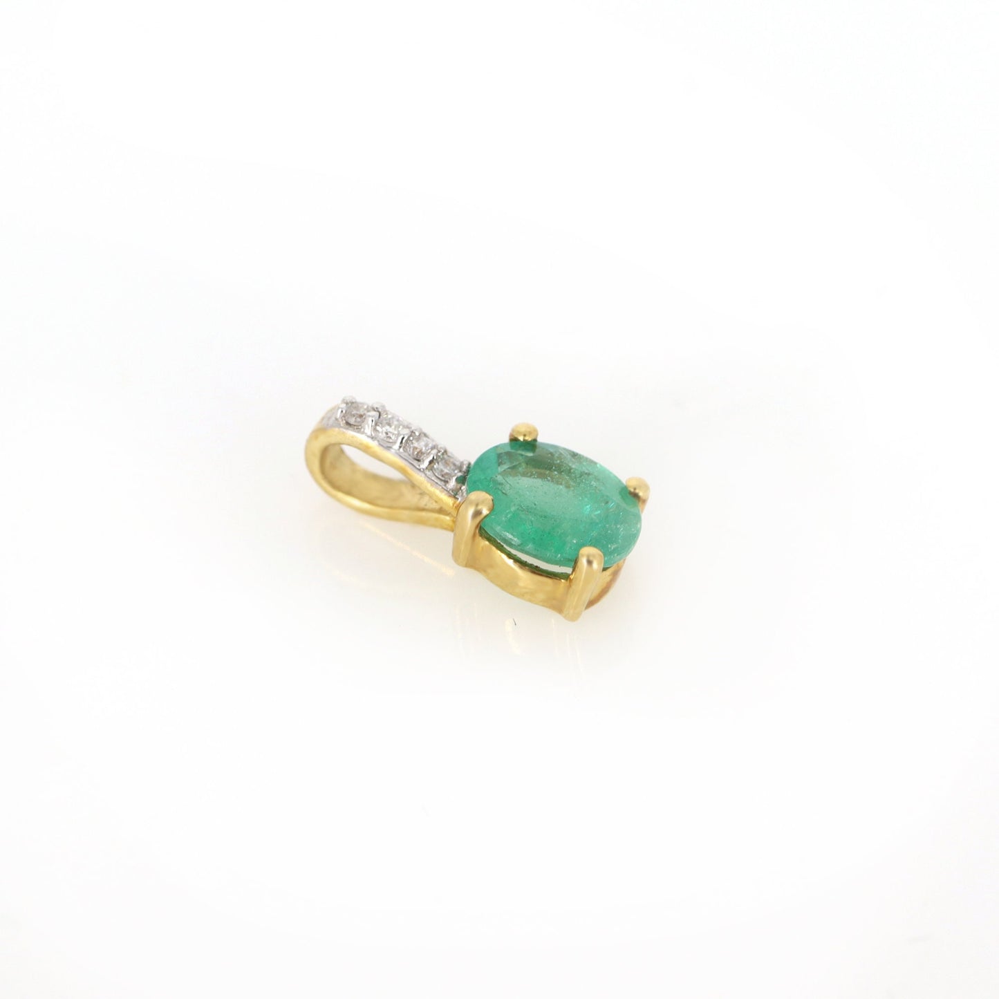 Yellow Emerald Pendant 14K Gold