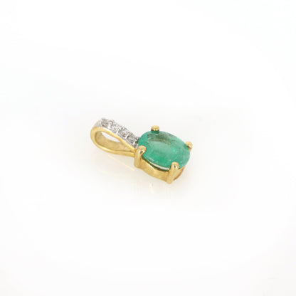 Yellow Emerald Pendant 14K Gold