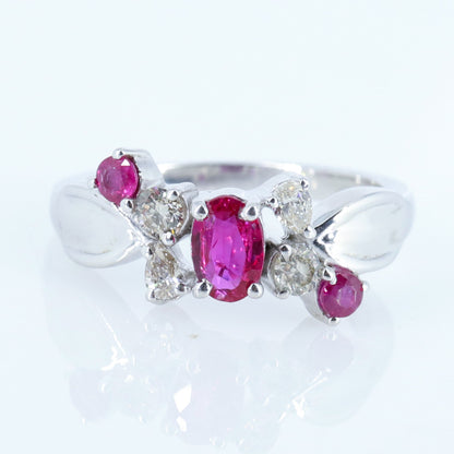 Ruby Emerald Sapphire Ring Silver