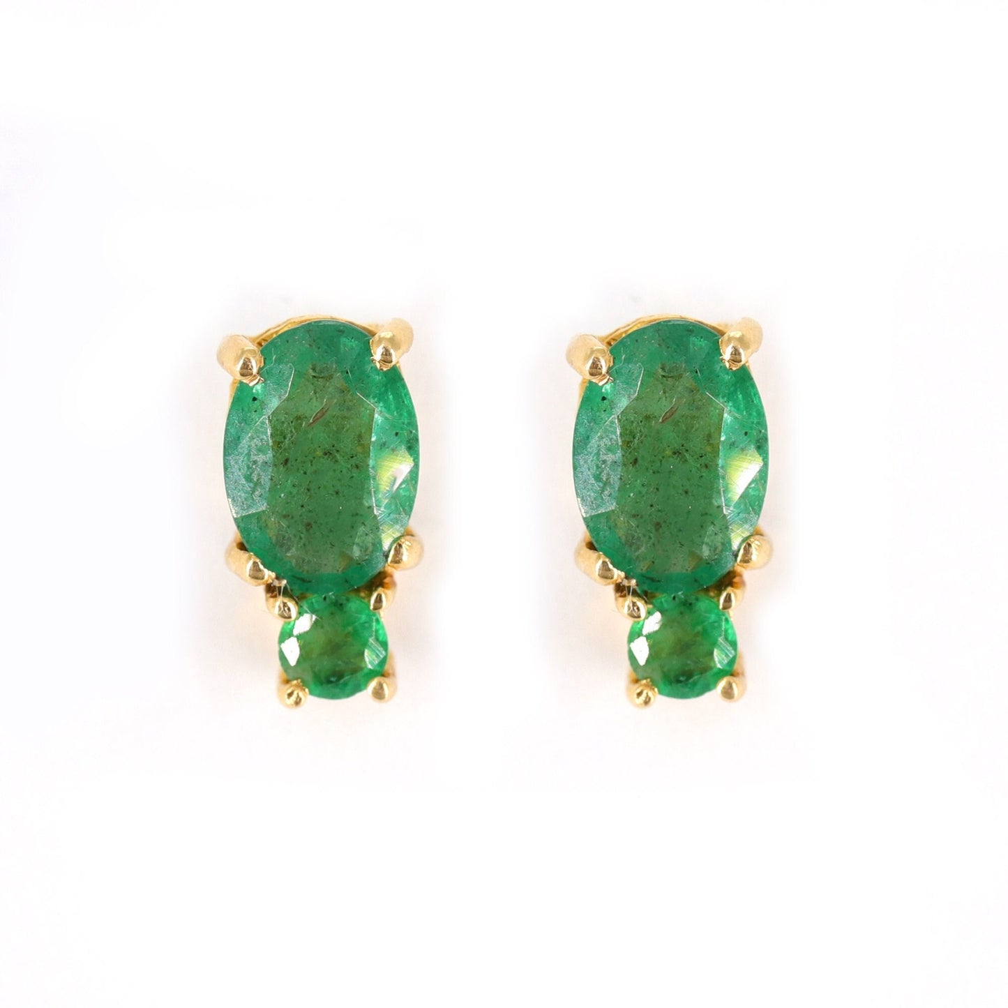 Real Studs May Emerald Stud Minimalist Earring 14K Gold