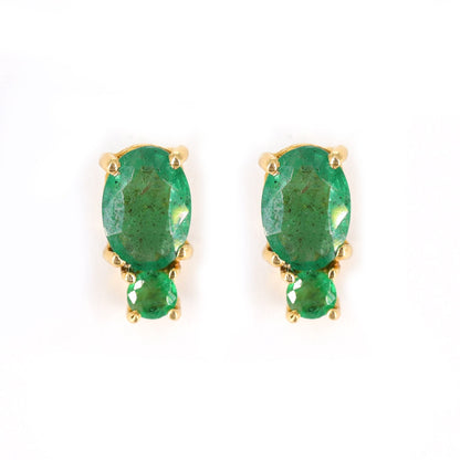 Real Studs May Emerald Stud Minimalist Earring 14K Gold