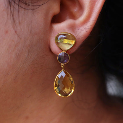 Lemon Topaz Dangle Earring 18K Gold