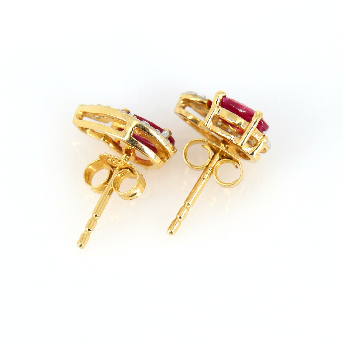 New Style Yellow .74Ct Ruby Earring 14K Gold