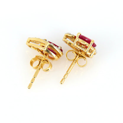 New Style Yellow .74Ct Ruby Earring 14K Gold
