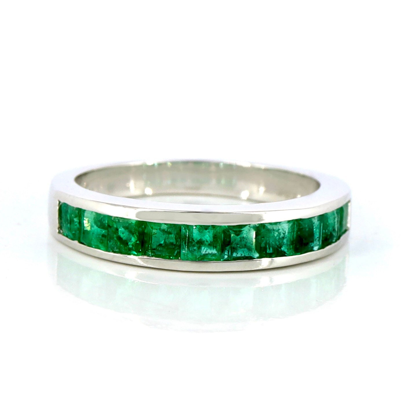 White Emerald Eternity Ring 14K Gold