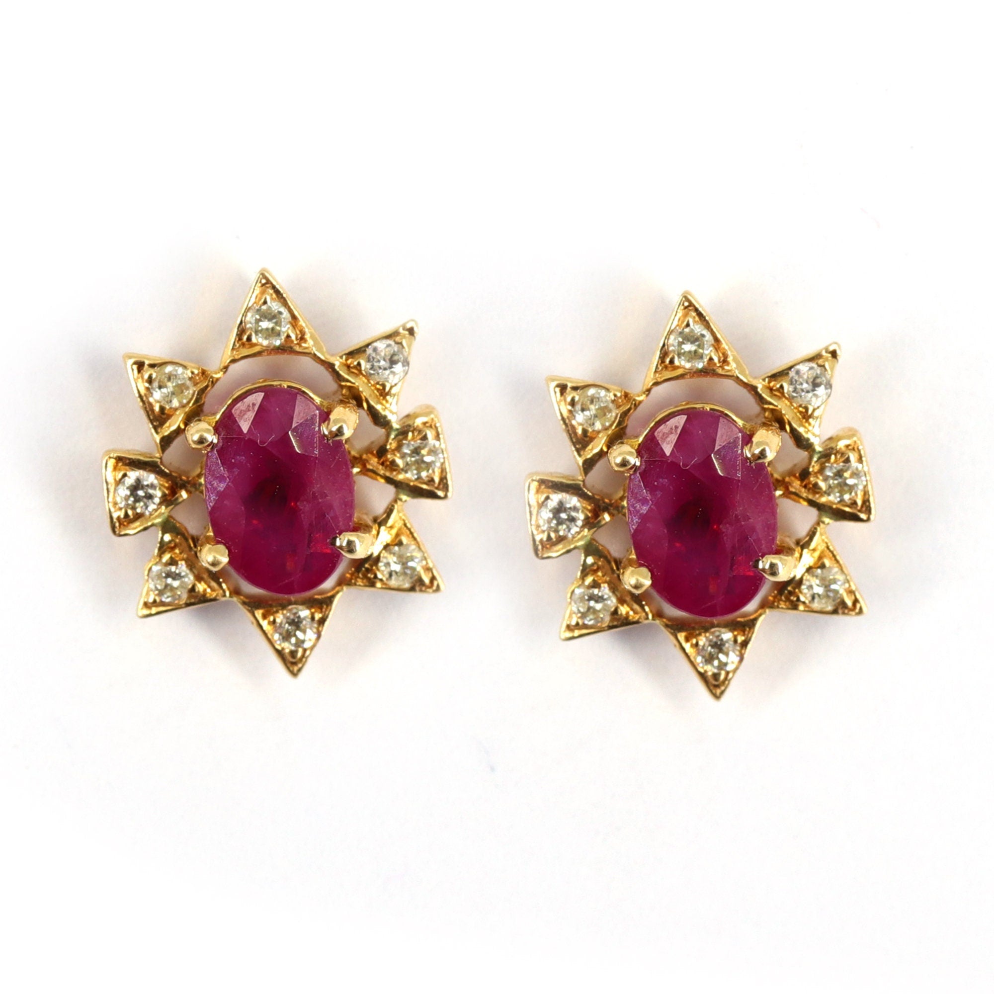 Minimalist Real Ruby Earring 18K Gold