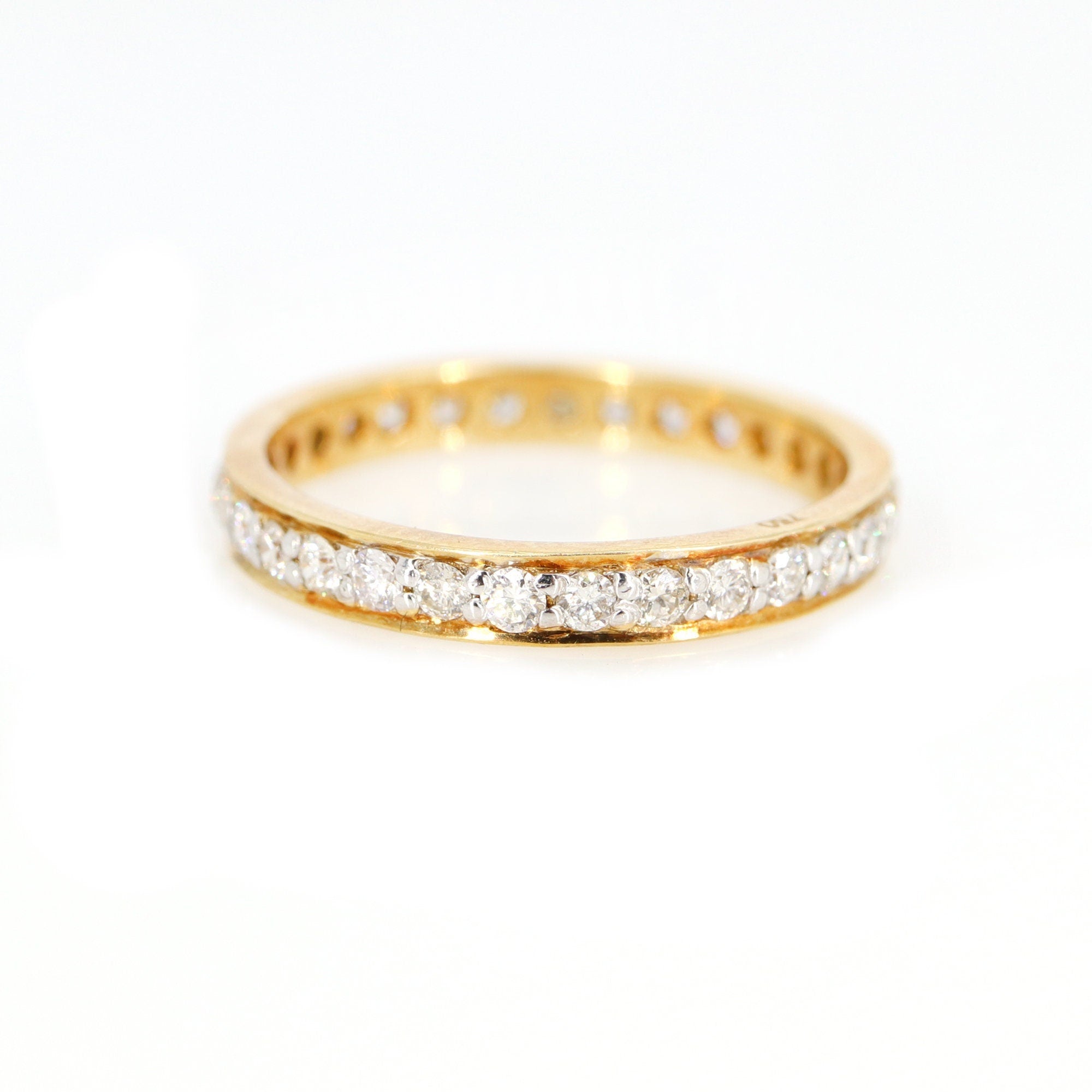 Rose Eternity Band Stackable Wedding Ring 18K Gold