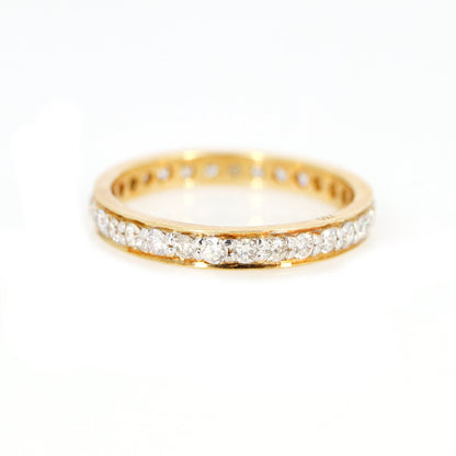 Rose Eternity Band Stackable Wedding Ring 18K Gold