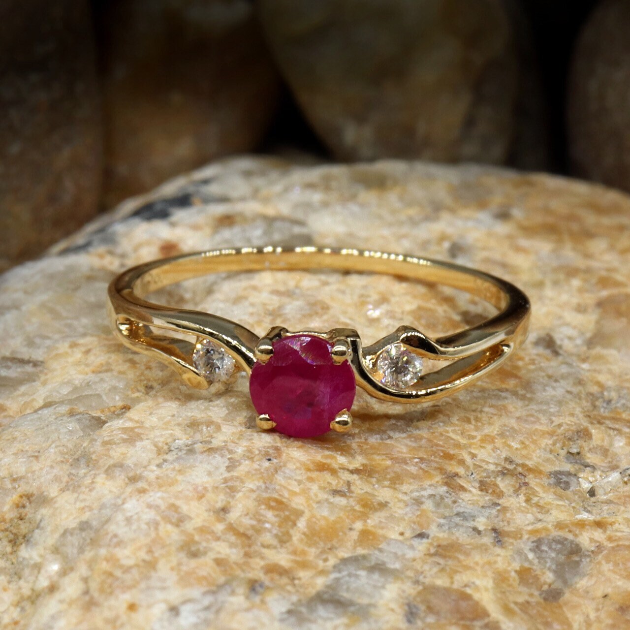 Yellow Beautiful Handcrafted Ring 14K Gold