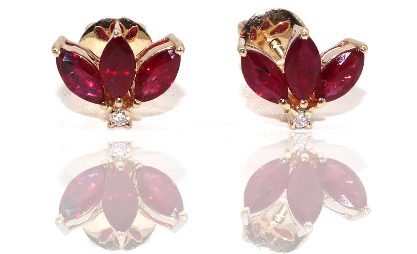 Ruby Lotus Earring
