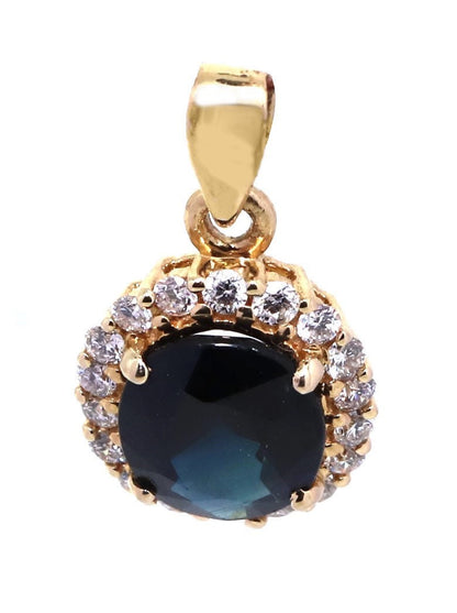 Blue Sapphire Yellow Pendent Pendant 14K Gold