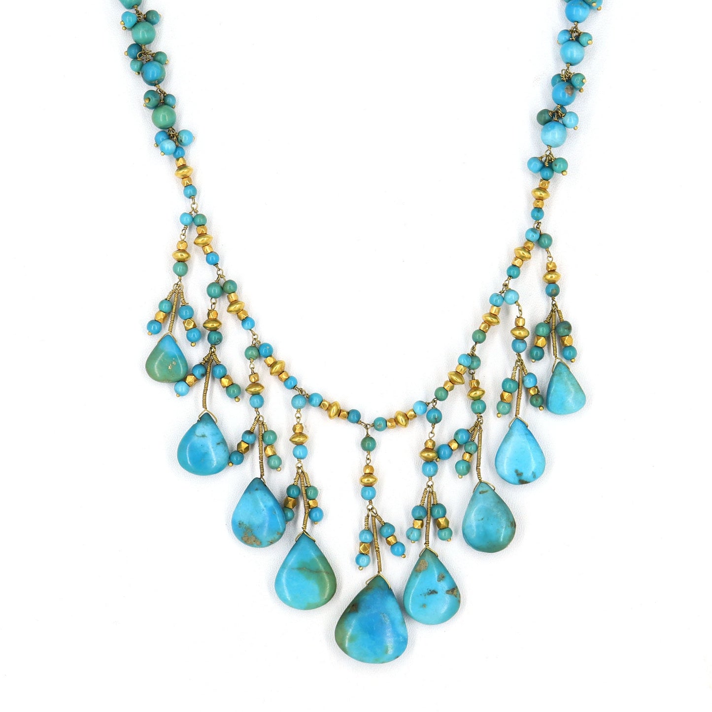 Arizona Turquoise Sleeping Beauty Necklace 18K Gold