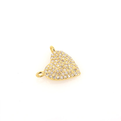 Heart Charm Pave Heart Charm Heart Charm Pendant 14K Gold