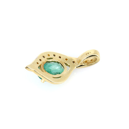 Luxury Yellow Emerald Pendant 14K Gold