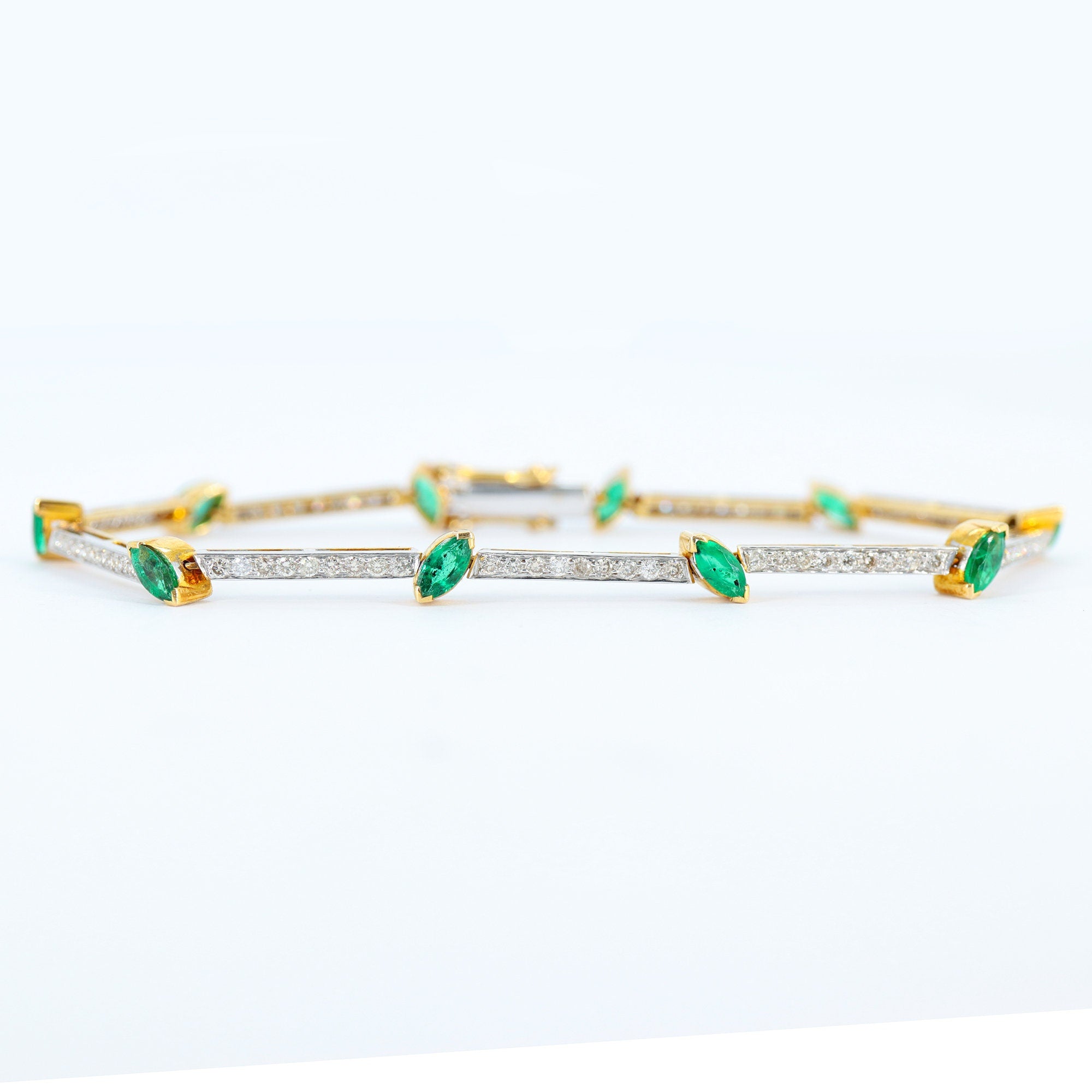 Two Tone Yellow White Bracelet 18K Gold