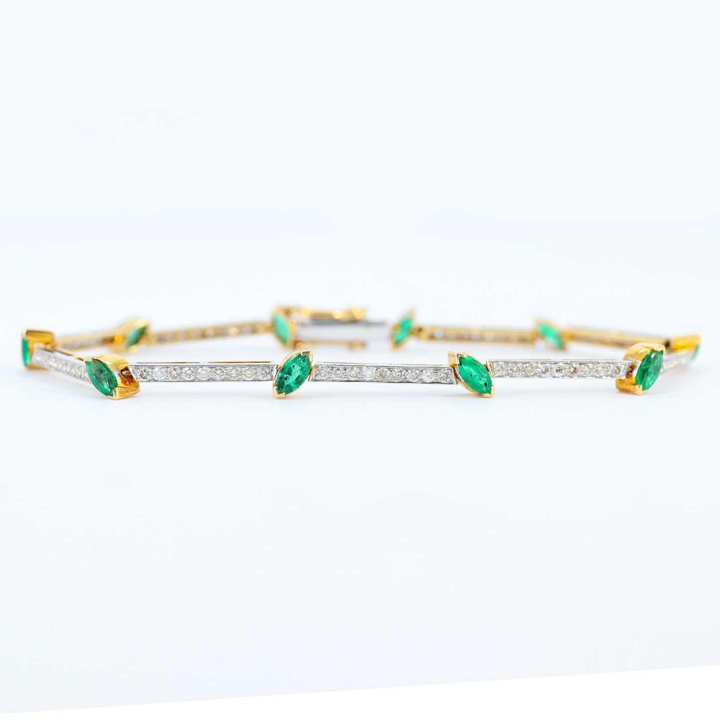 Two Tone Yellow White Bracelet 18K Gold