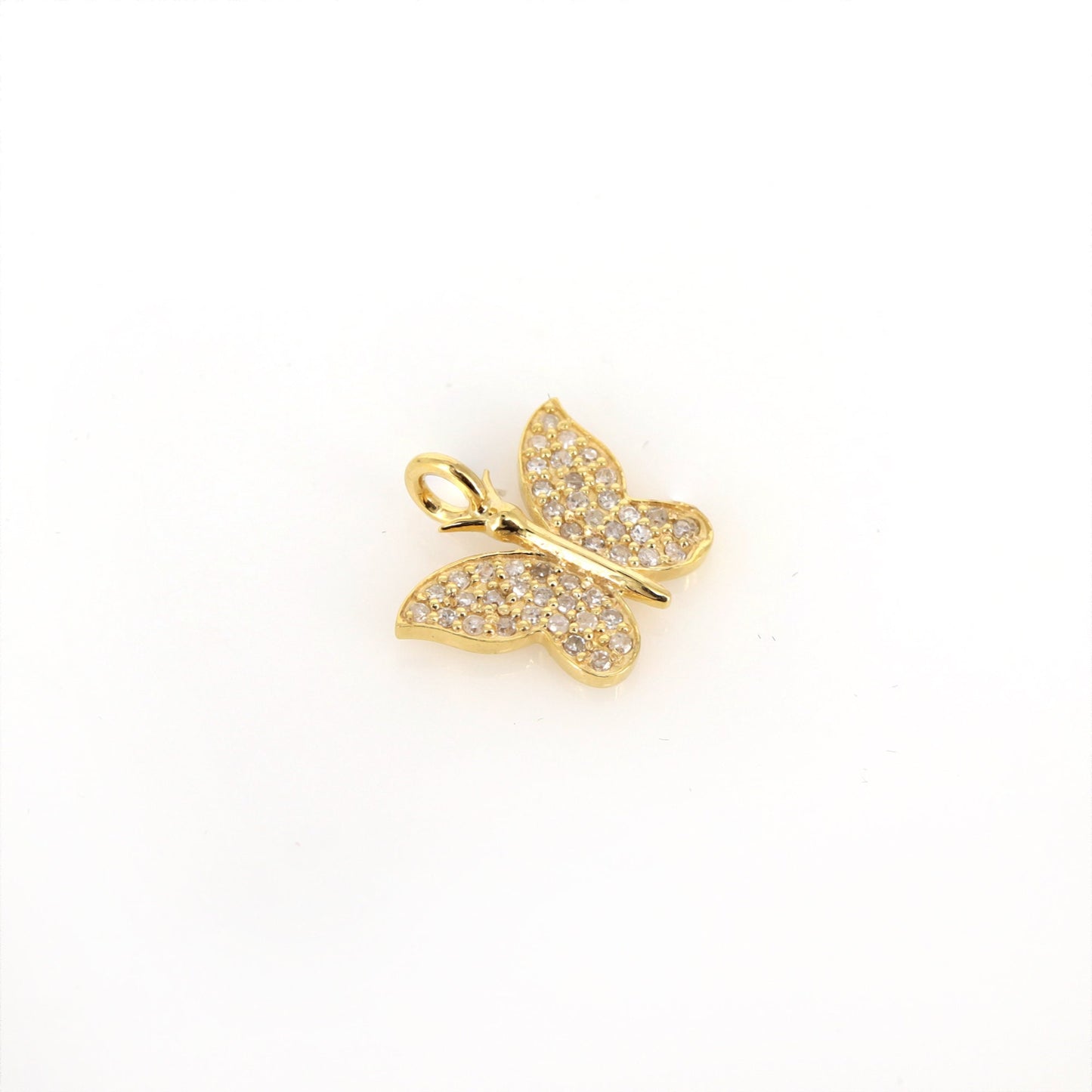 13X14Mm Shiny Butterfly Charms Butterfly Pendant 14K Gold
