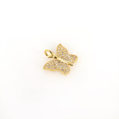 13X14Mm Shiny Butterfly Charms Butterfly Pendant 14K Gold