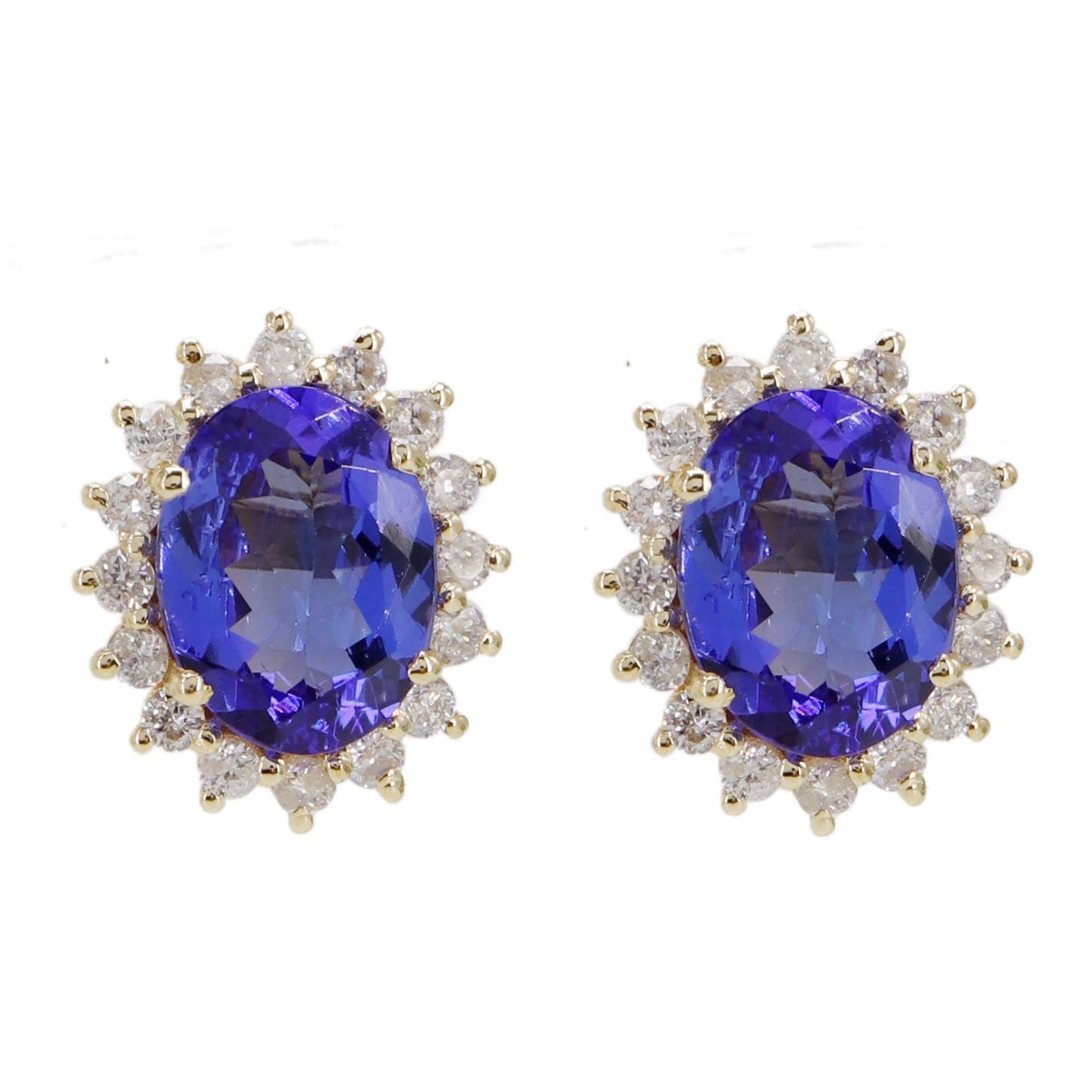 Tanzanite Cluster Earring 14K Gold
