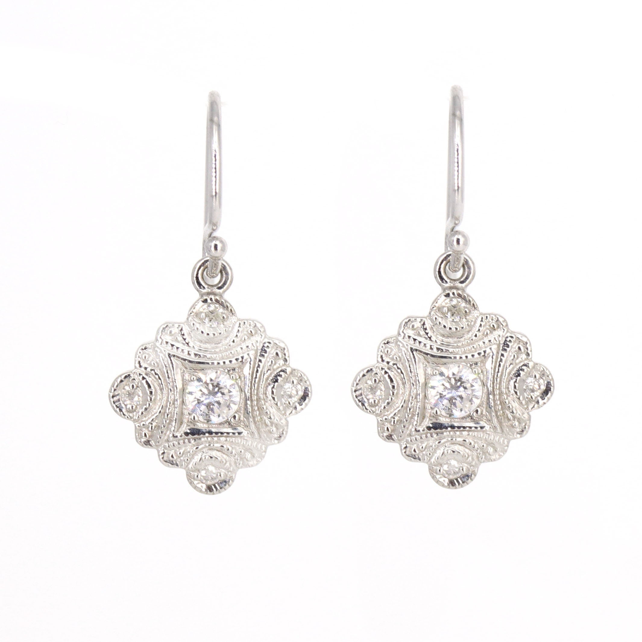 9K White Earring Gold