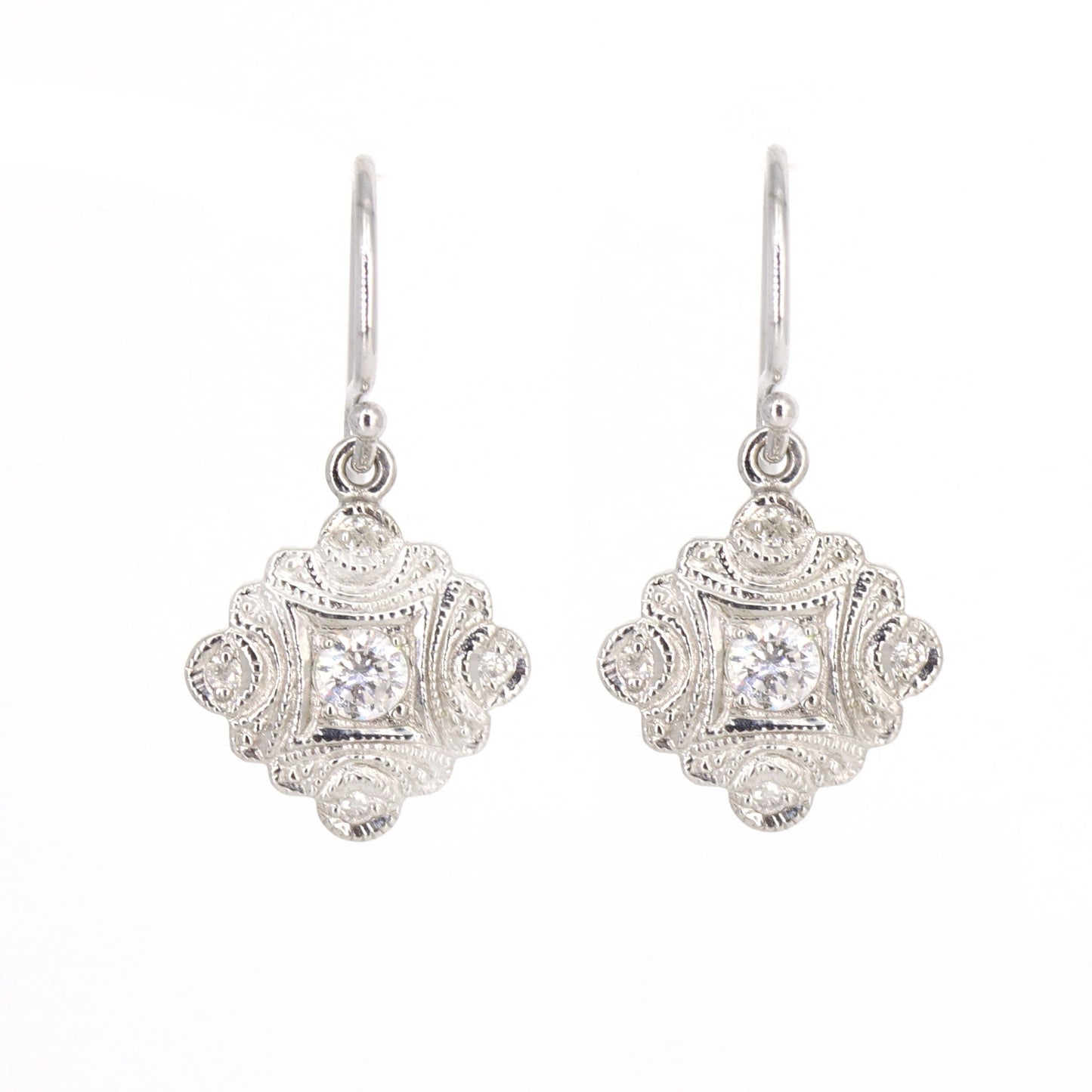 9K White Earring Gold