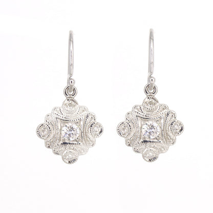 9K White Earring Gold