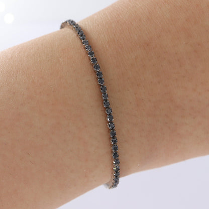 Black Gemstone Bracelet Silver