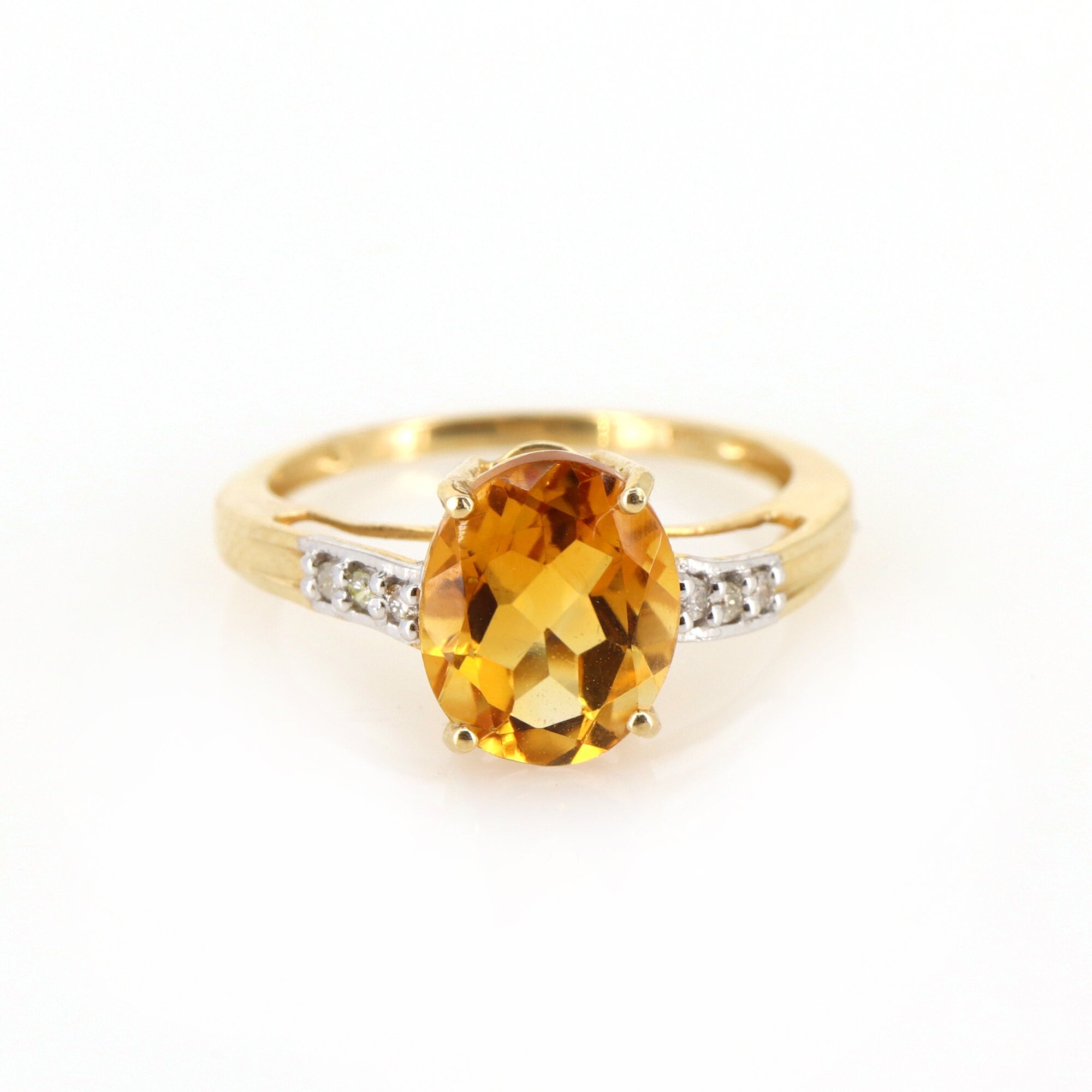 Vintage Yellow Citrine Ring 14K Gold