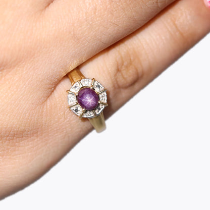 Yellow Star Ruby Ring 14K Gold