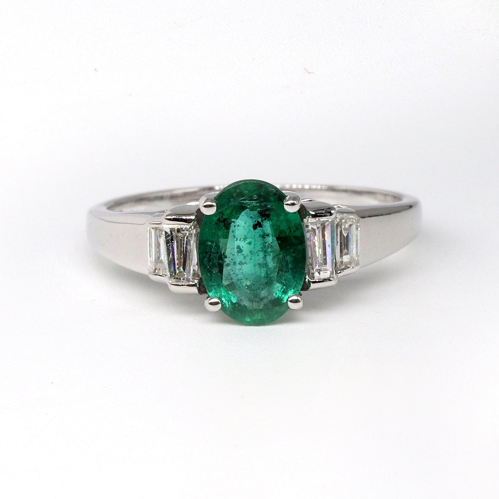 White Emerald Ring 18K Gold