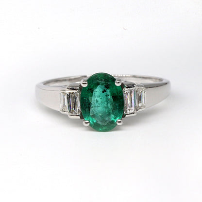 White Emerald Ring 18K Gold