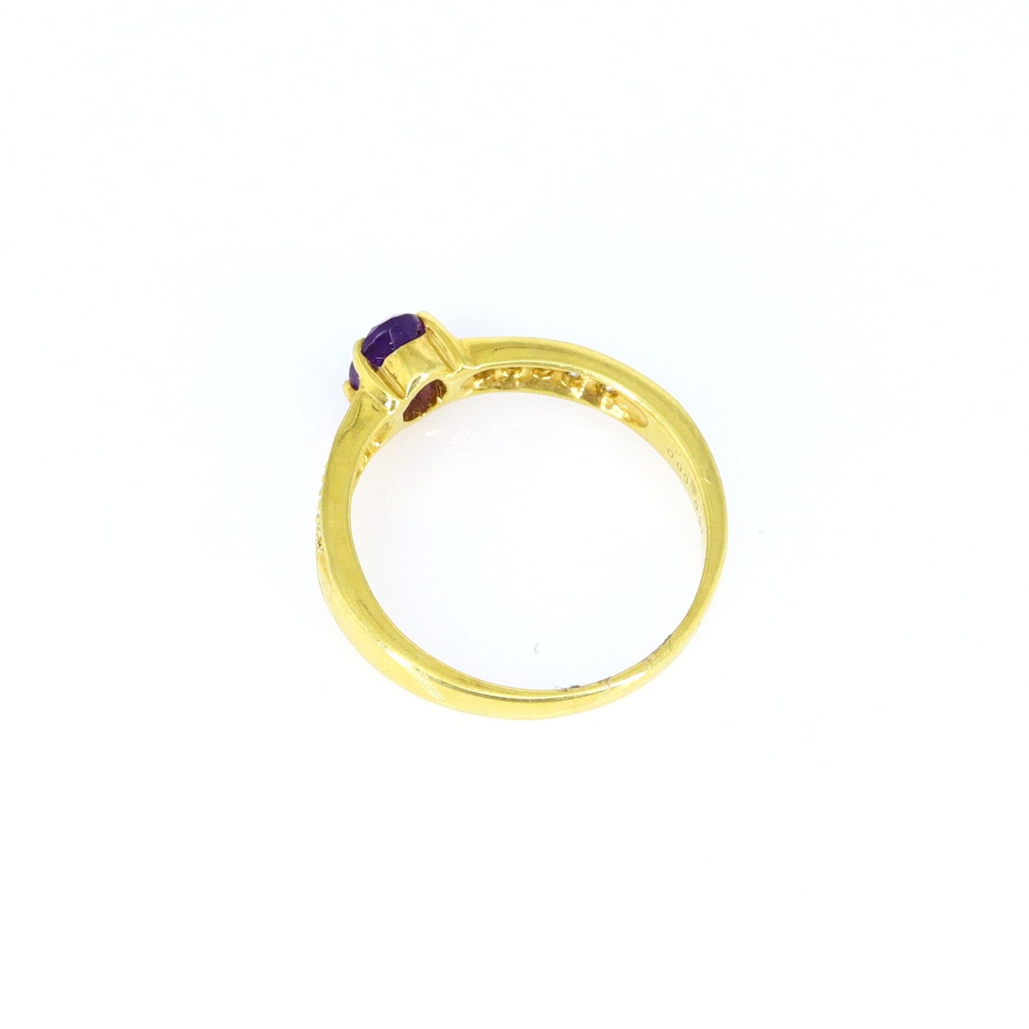 Nice Dark Amethyst Ring 18K Gold