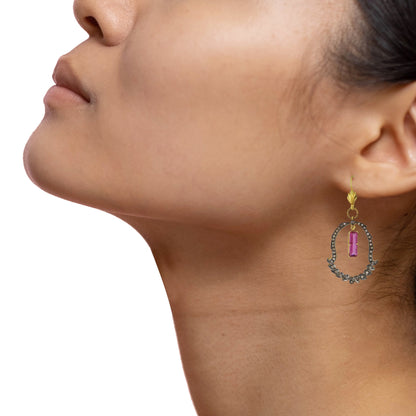 Pink Tourmaline Earring