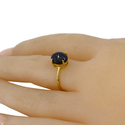 Star Sapphire Ring 14K Gold