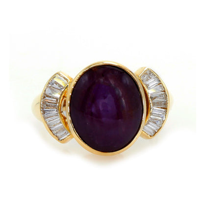 Yellow Star Ruby Ring 14K Gold