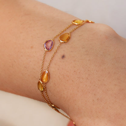Yellow Sapphire Gemstone Necklace 18K Gold
