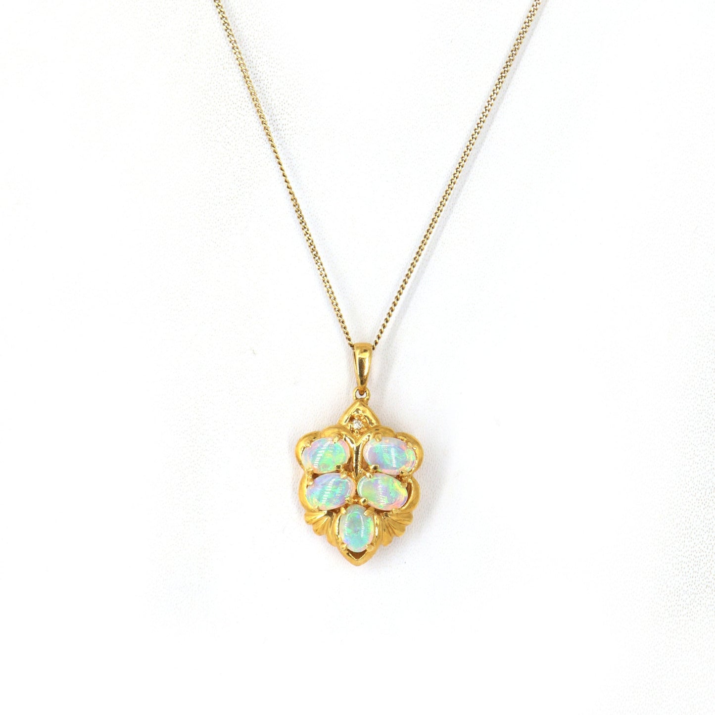 Yellow Opal Pendant 18K Gold