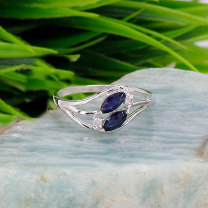 White Sapphire Engagement Ring 14K Gold