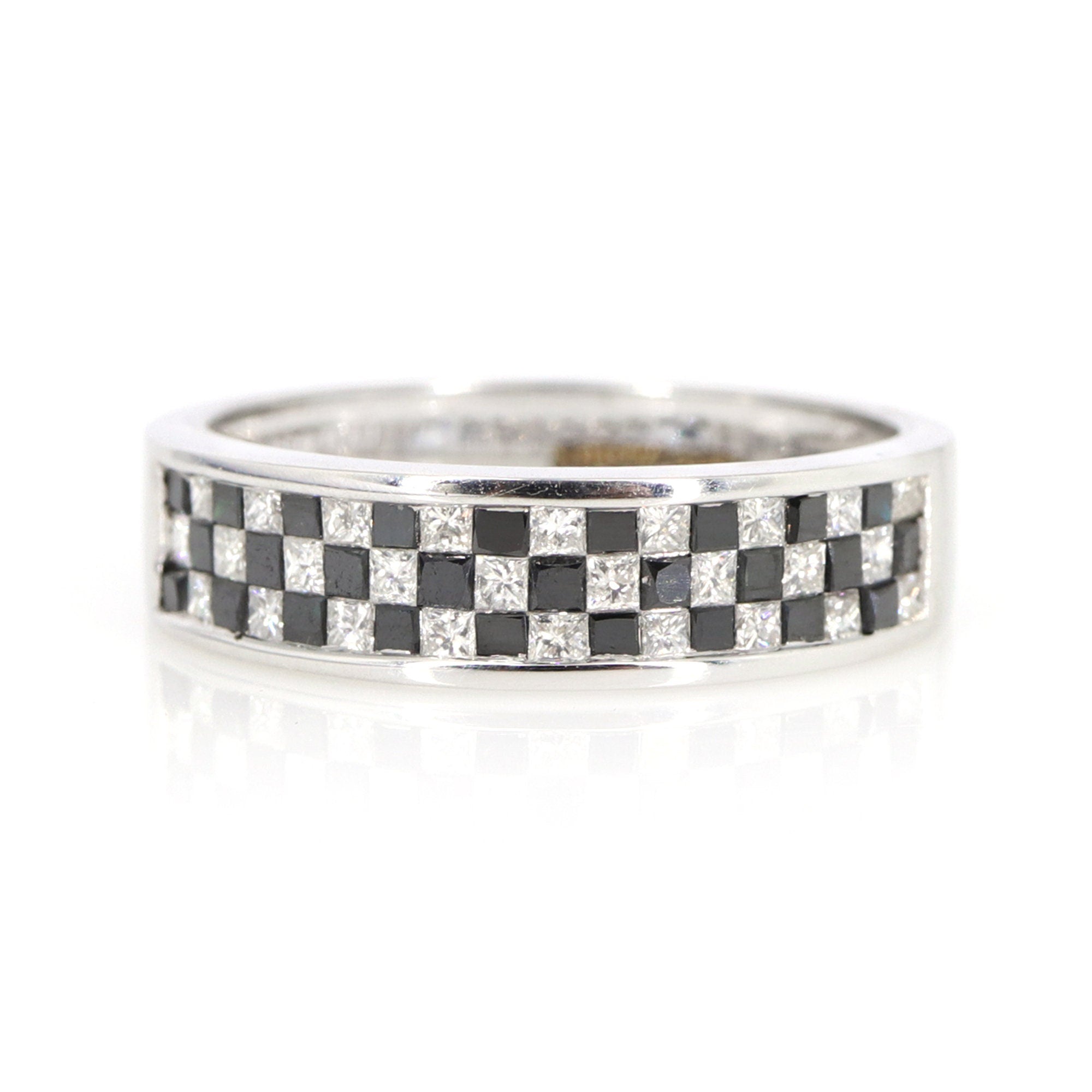 Half Eternity Band White Ring 18K Gold