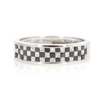 Half Eternity Band White Ring 18K Gold