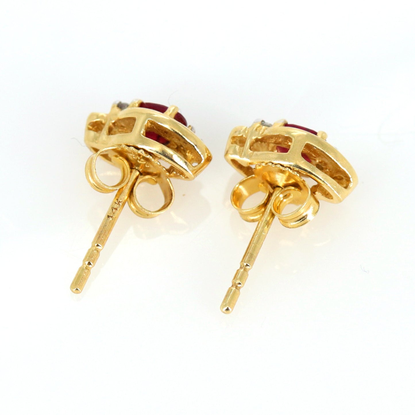 Estate New Yellow .29Ct Ruby Earring 14K Gold