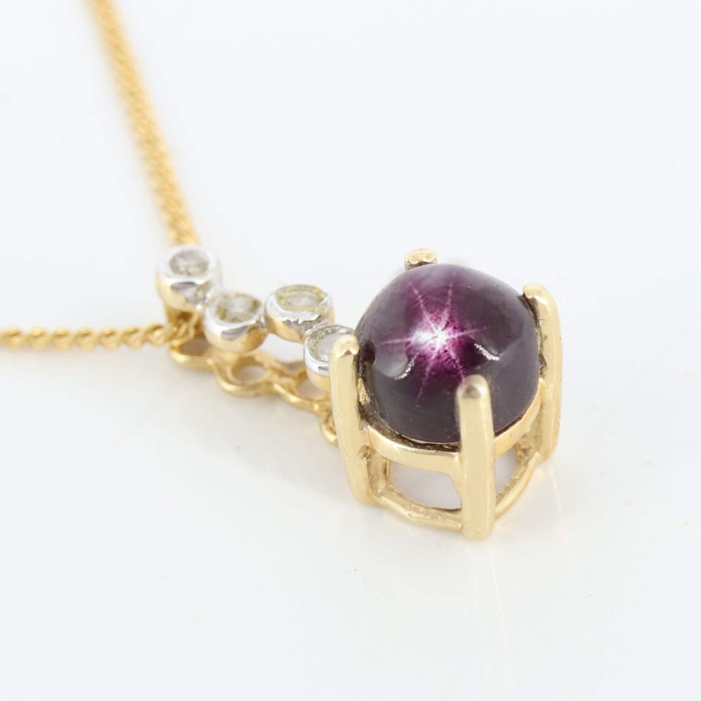 Dainty Star Ruby Pendant 14K Gold