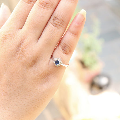 Blue Sapphire Jewelry White Jewelry Blue Sapphire Earring 18K Gold