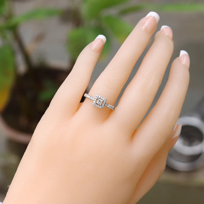 White Engagement Ring 18K Gold