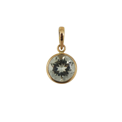 Green Amethyst Pendant 14K Gold