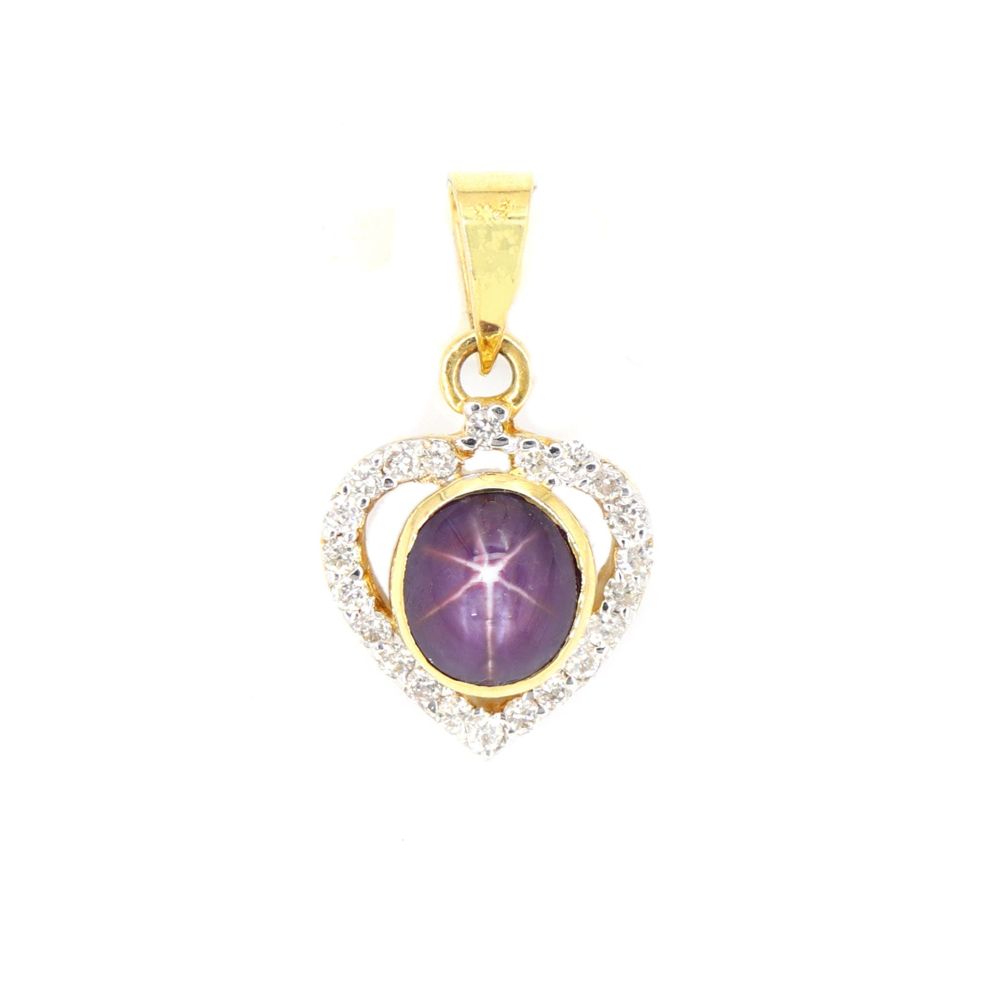Heart Shape Yellow Vintage Pendant 14K Gold