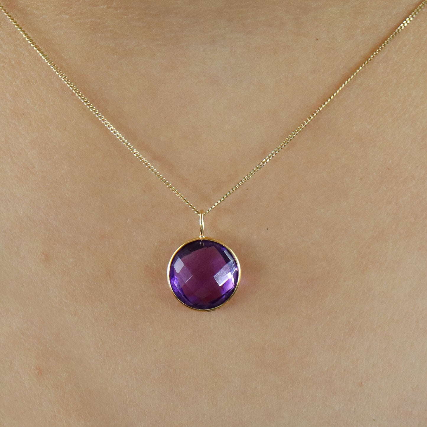 Amethyst Pendant 18K Gold