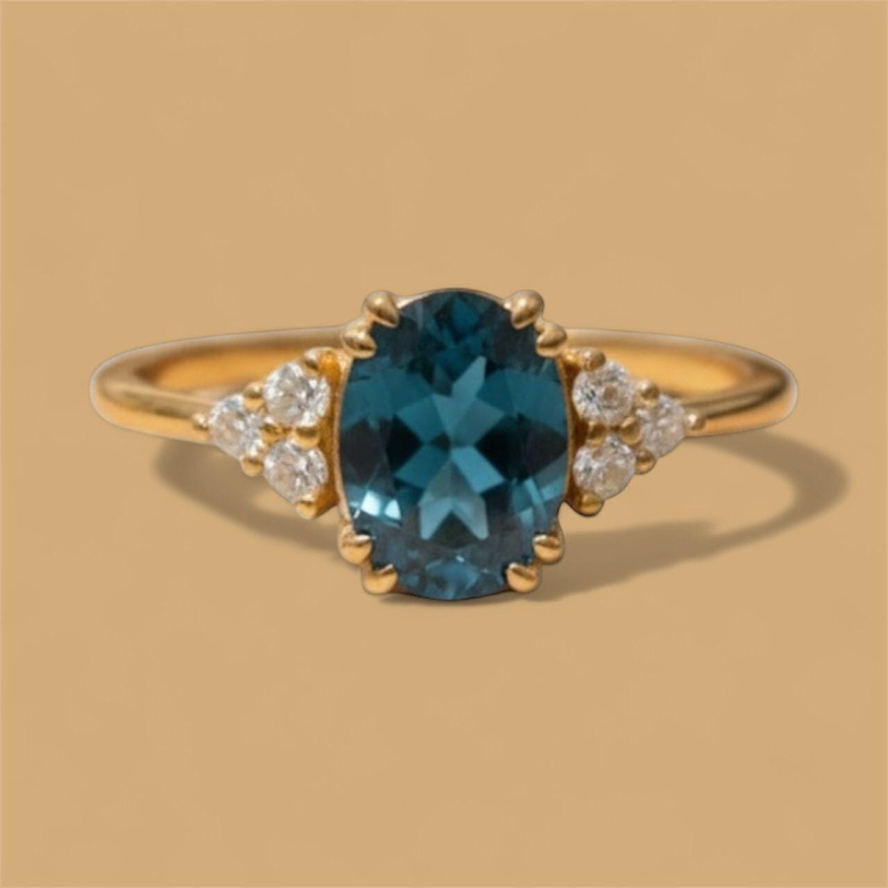 London Blue Topaz Ring 14K Gold